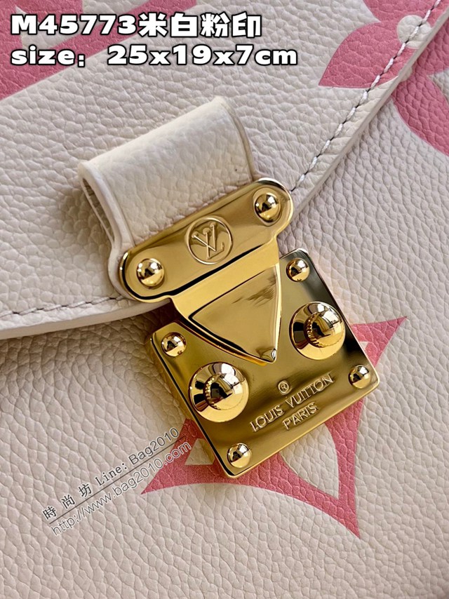 LV專櫃2023新款Pochette Métis手袋 M45773米白粉印 路易威登手提肩背女包 dn1426